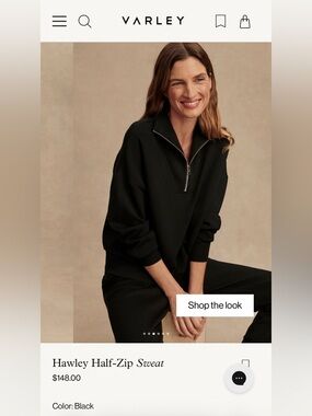 Varley Black 1/2 Zip-Front Pullover